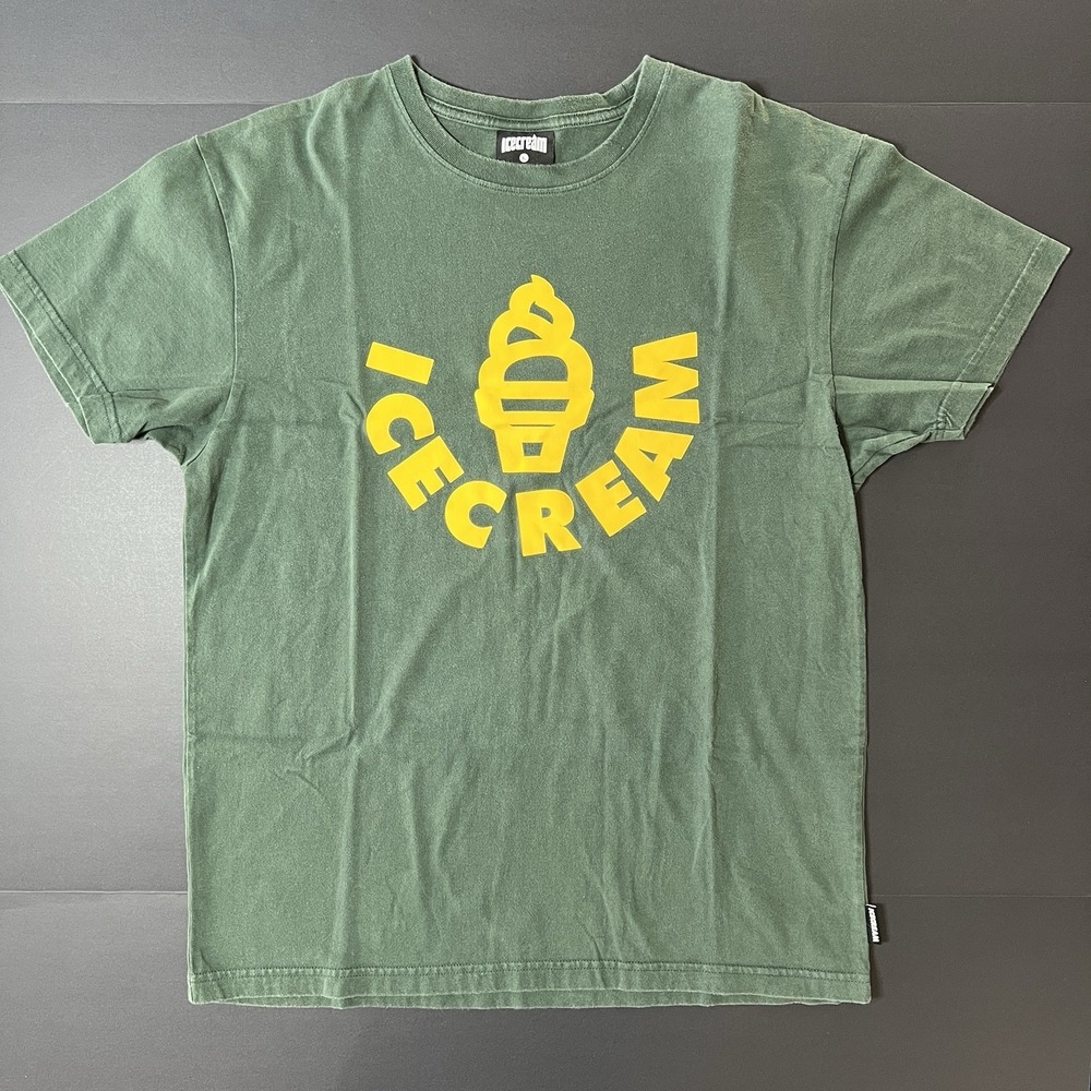 Ice Cream Billionaire Boys Club TShirt Mens L Green Logo Spellout Streetwear BBC